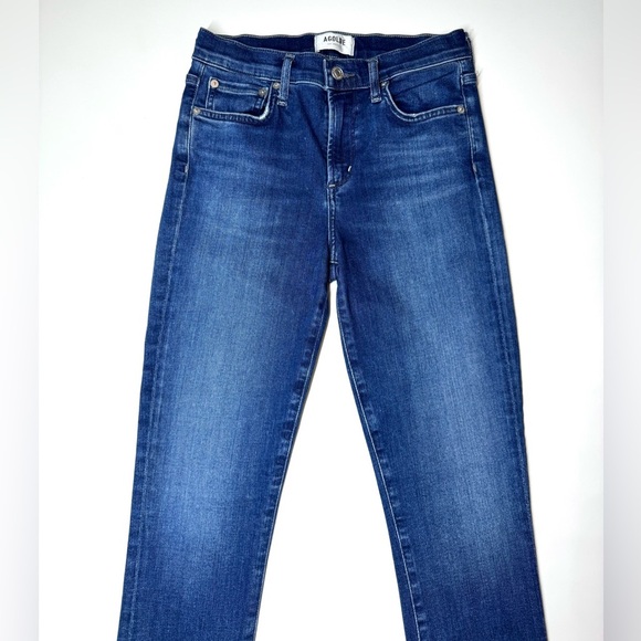 AGOLDE Women’s Sophie Skinny Crop Jeans Dark Wash Blue Stretch Denim Size- 26 - Picture 2 of 10